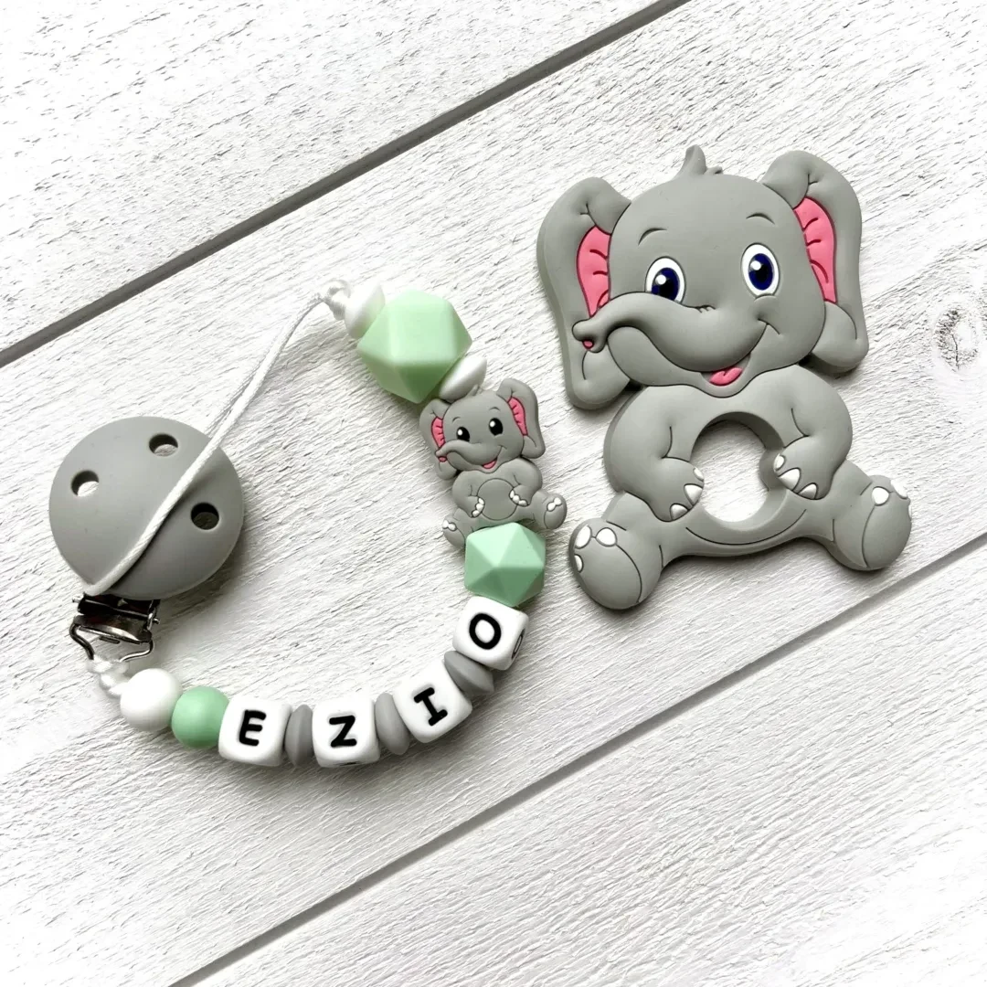 Attache-lolette Éléphant (prénom possible) (SANS LE GRAND ELEPHANT !) – Image 2