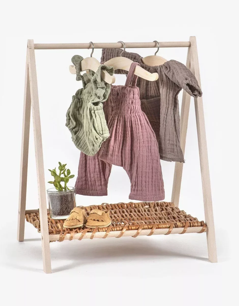 Porte vêtements Wendy bois/osier