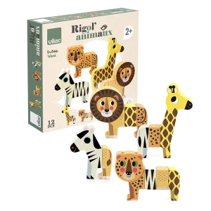 Figurines animaux 2 ans en bois aimantées – Savane