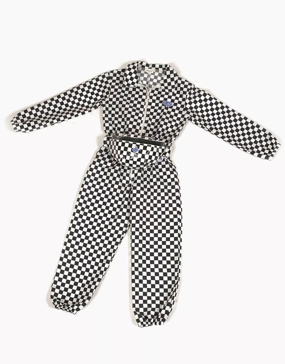 Minikane X Delage – Sac banane Enfant damier noir/blanc et sangle noire – Image 3